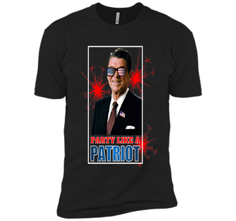 July 4th Party Like A Patriot Ronald Reagan Sunglass T-Shirt