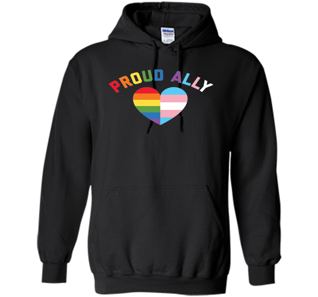 Proud Ally LGBT Rainbow Heart - Gay Pride Month T-Shirt