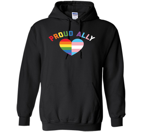 Proud Ally LGBT Rainbow Heart - Gay Pride Month T-Shirt