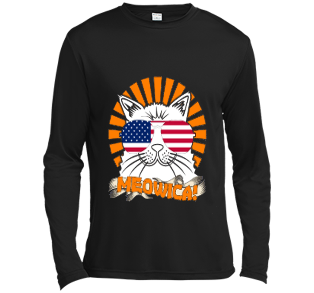 Cat 4th of July Meowica Shirt Funny Patriotic Cat Sunglasses