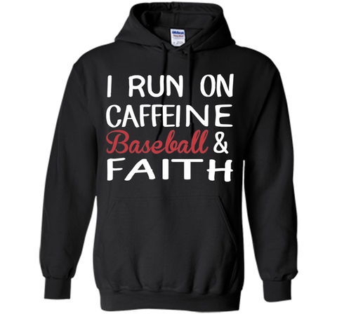 I Run On Caffeine Baseball And Faith T-Shirt