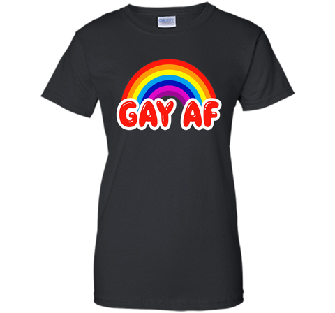 Gay AF Funny Gay Flag Rainbow Colors LGBTQ Pride T-Shirt