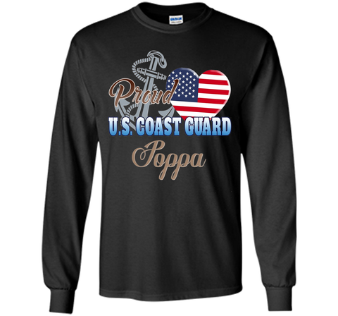 Proud U.S. Coast Guard Poppa Patriotic Heart T Shirt t-shirt