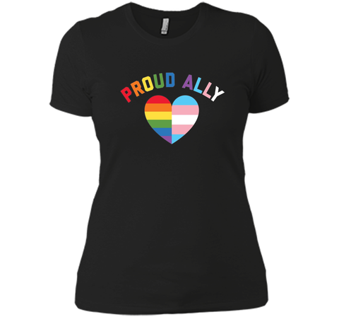 Proud Ally LGBT Rainbow Heart - Gay Pride Month T-Shirt