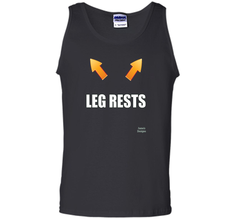 Jame's Designs: Funny Leg Rests Place Legs Here Text T-Shirt