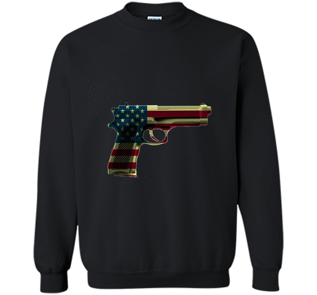 Red White And Blue Gun Flag  4TH Of July T-shirt