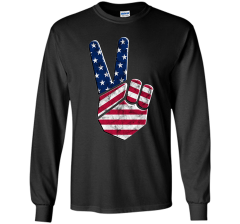 Big Peace Sign Flag Shirt 4th of July for Men Women Kids
