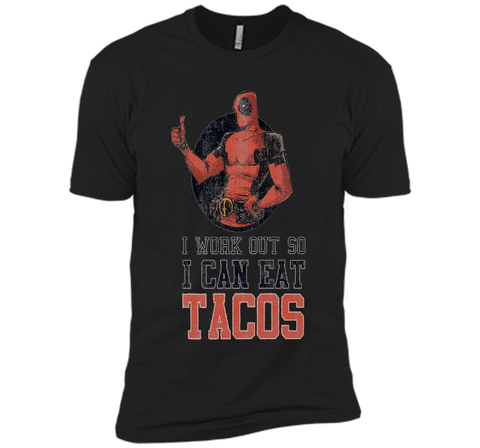 Marvel Deadpool Work Out Eat Tacos Graphic T-Shirt