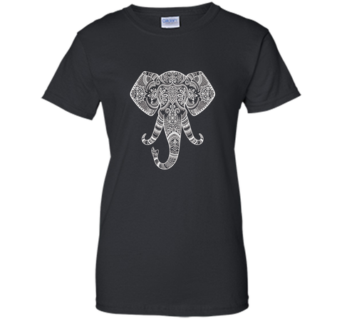 Painted Elephant Tracing | Indian Art Yoga Motif T-shirt