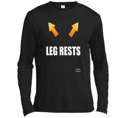Jame's Designs: Funny Leg Rests Place Legs Here Text T-Shirt