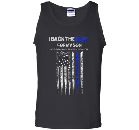 Men's I Back The Blue for My Son thin blue line police dad t-shirt