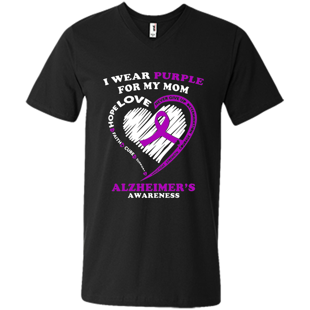 Alzheimers Awareness Shirt - I Wear Purple For My Mom