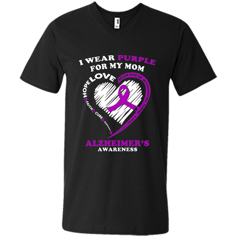Alzheimers Awareness Shirt - I Wear Purple For My Mom