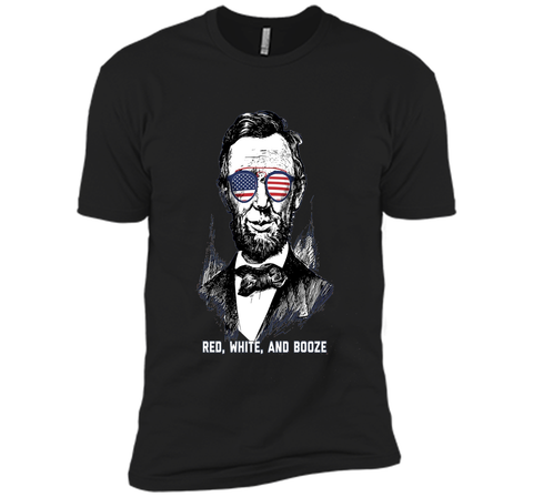 Red, White, and Booze - Lincoln Funny Independence Day Shirt