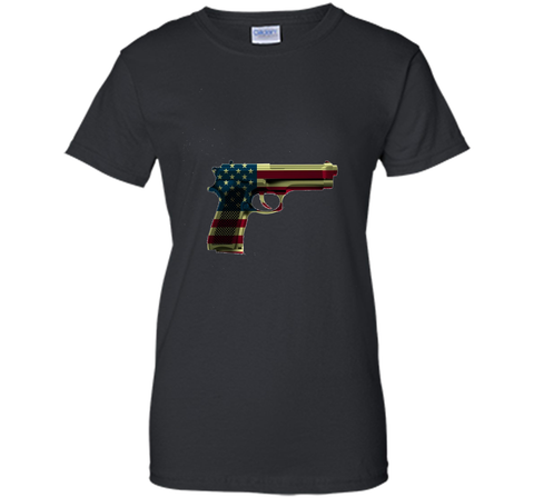 Red White And Blue Gun Flag  4TH Of July T-shirt