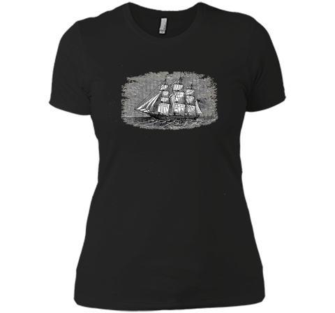 Antique vintage sailing ship Navy frigate pirate clipper tee