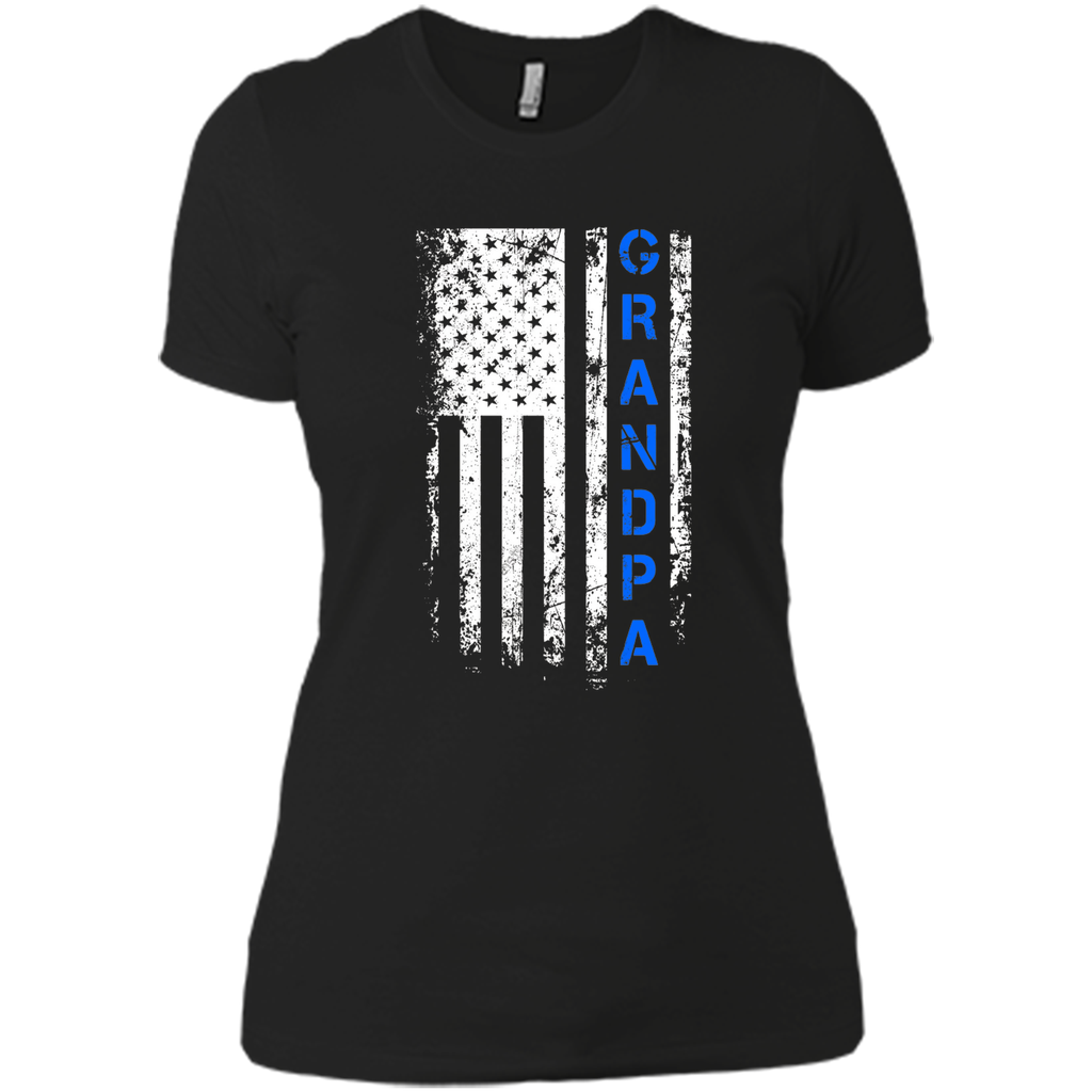 Father's Day Gift American Blue Grandpa flag t-shirt