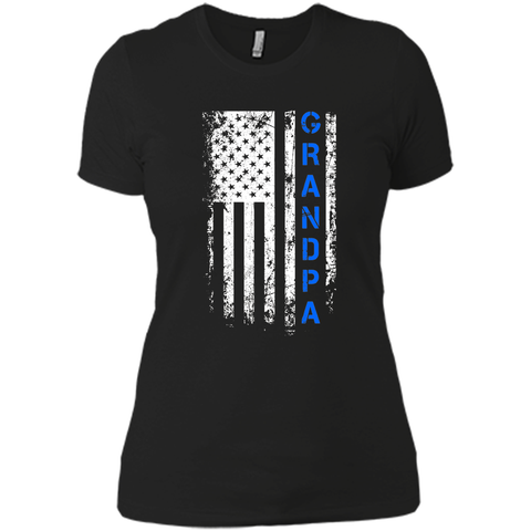 Father's Day Gift American Blue Grandpa flag t-shirt