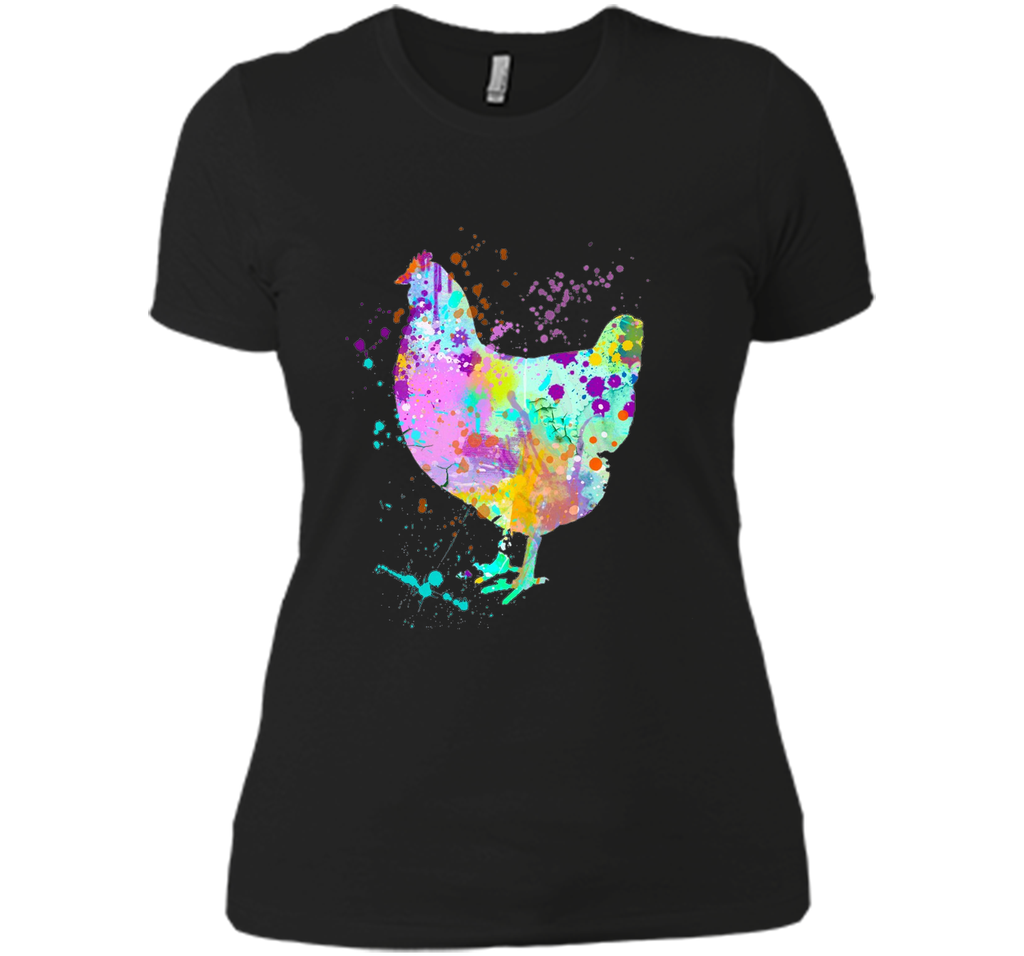 Chicken T-Shirt, Watercolor Splash Love Chickens Tee Shirt