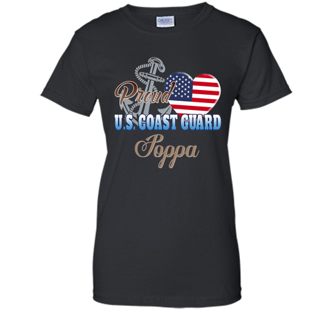 Proud U.S. Coast Guard Poppa Patriotic Heart T Shirt t-shirt