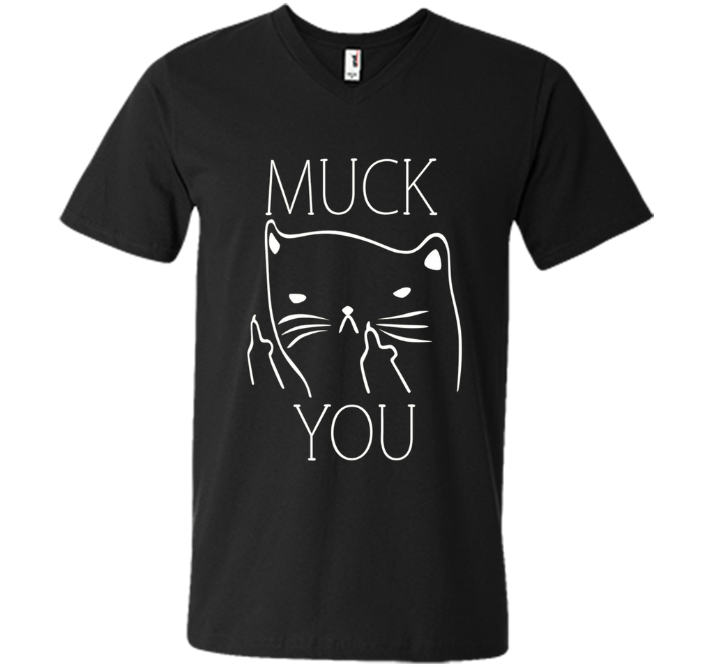 Funny Muck You Cat With Middle Fingers T-Shirt For Cat Lover