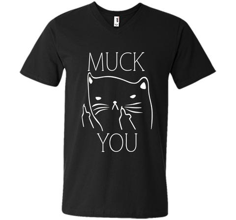 Funny Muck You Cat With Middle Fingers T-Shirt For Cat Lover