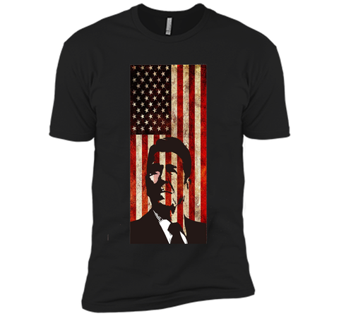 Ronald Reagan T-Shirt American Flag Patriotic Distressed Tee