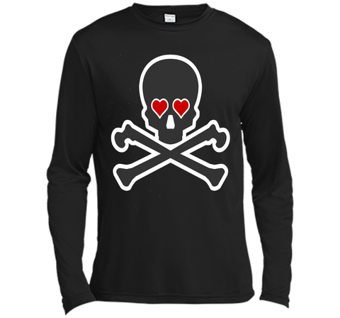 Skull and Crossbones Heart Eyes Shirt Cool Pirate T-Shirt