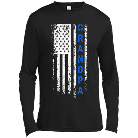 Father's Day Gift American Blue Grandpa flag t-shirt