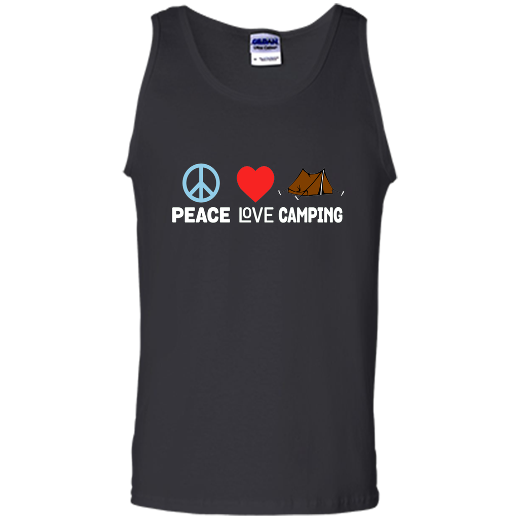 Peace Love Camping T-Shirt - Funny Camper Tent Outdoors Tee