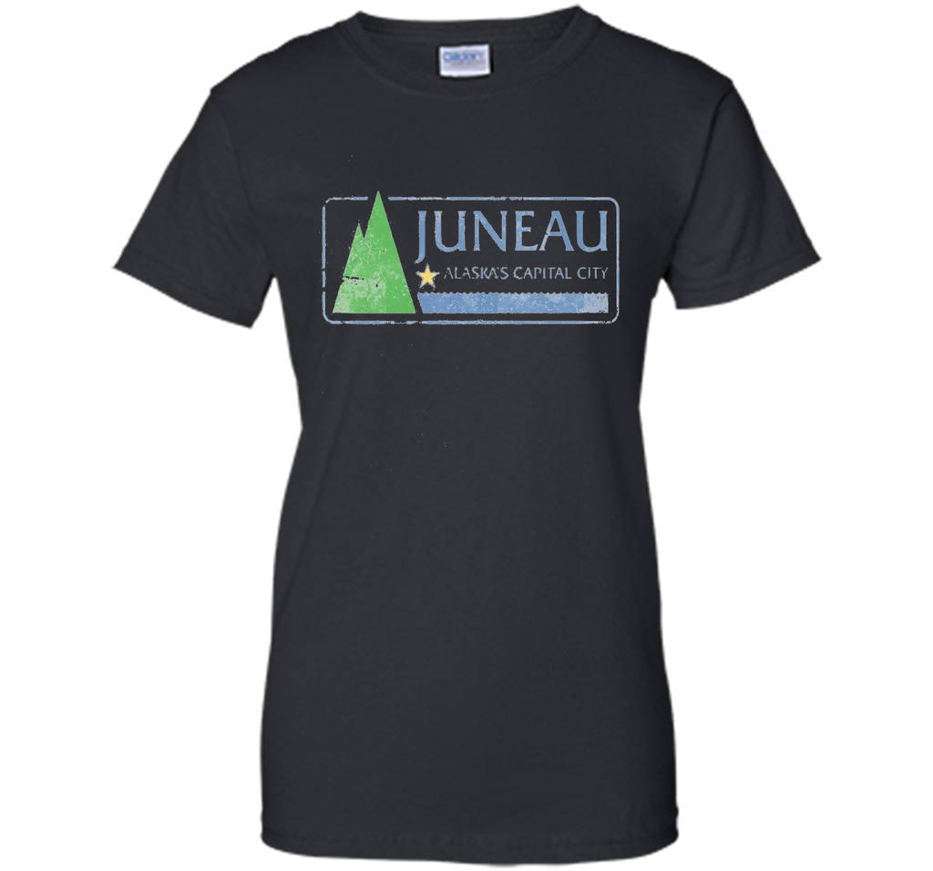 City Flag of Juneau Alaska Travel T Shirt Ladies Custom