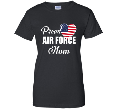 Proud U.S Air Force Mom T-shirts - Patriotic Heart T-Shirt