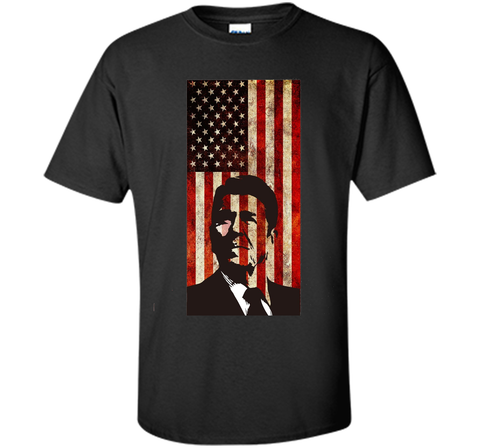 Ronald Reagan T-Shirt American Flag Patriotic Distressed Tee