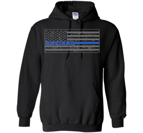 Retired Police Officer Shirt Thin Blue Line Flag Shirt