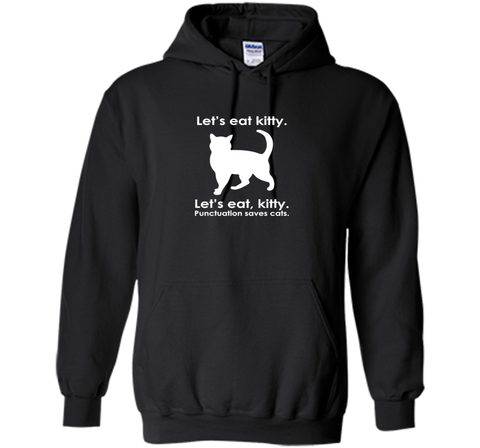 Let's Eat Kitty T-Shirt Funny Punctuation Cat Tee