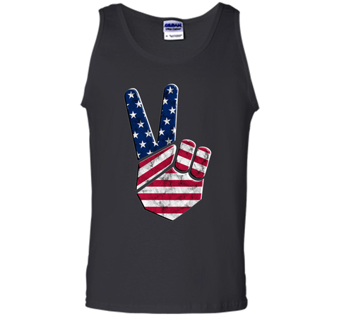 Big Peace Sign Flag Shirt 4th of July for Men Women Kids