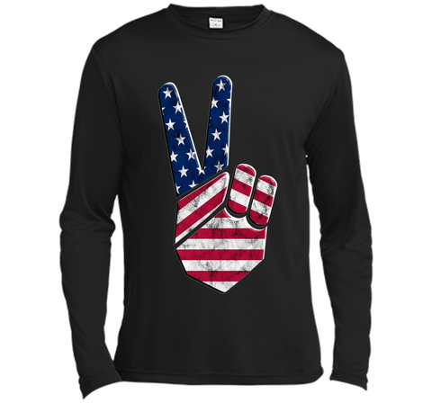 Big Peace Sign Flag Shirt 4th of July for Men Women Kids