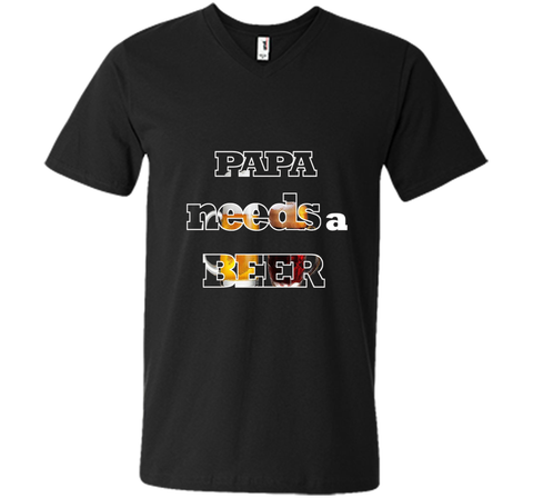Mens Papa Needs A Beer Funny Tee Cute Alkohol Drinking Lover Gift