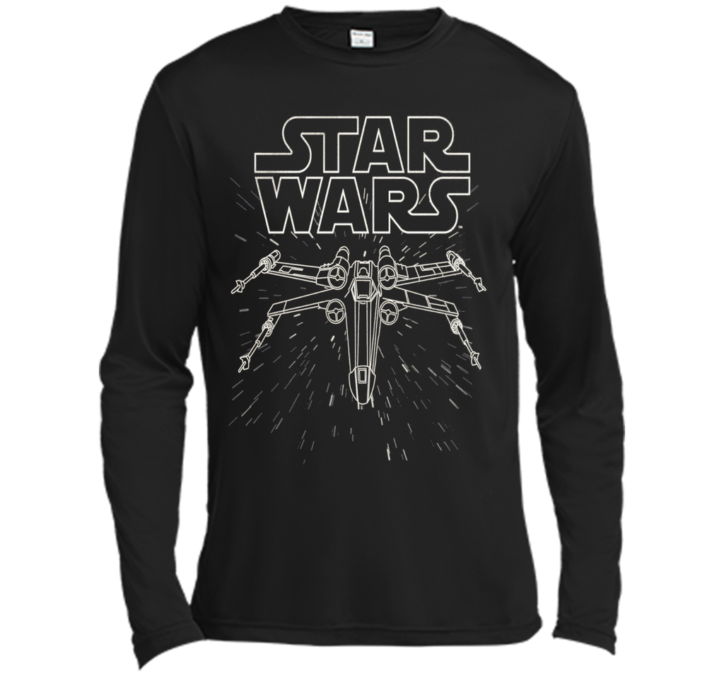 Star Wars X-Wing Fly Through Logo Lineart Graphic T-Shirt
