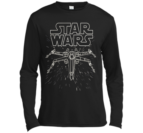 Star Wars X-Wing Fly Through Logo Lineart Graphic T-Shirt