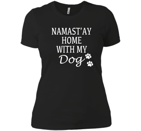 Namastay At Home With My Dog Funny Yoga Twist T-Shirt