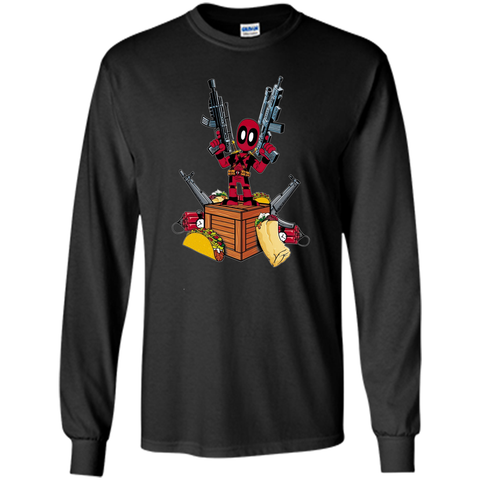 Marvel Deadpool Weapons and Food Graphic T-Shirt
