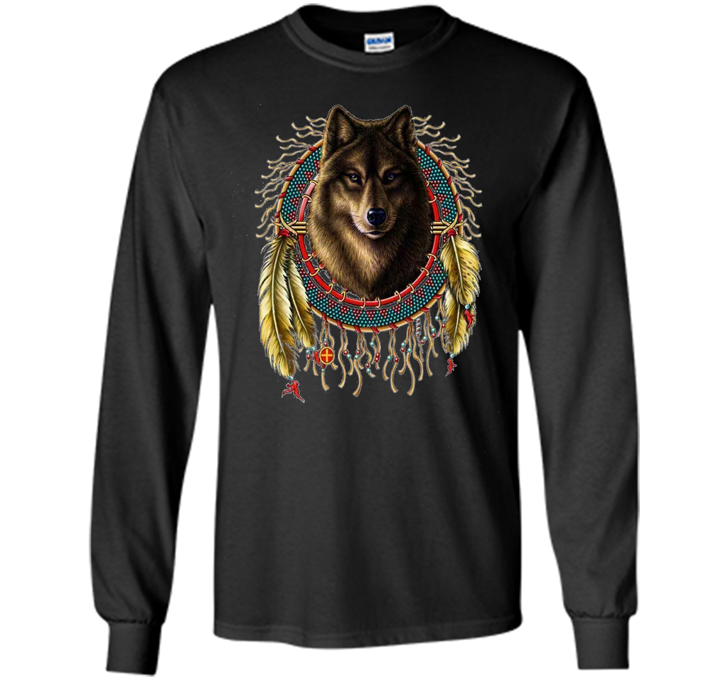 Native American T shirt - Wolf Dream Catchers