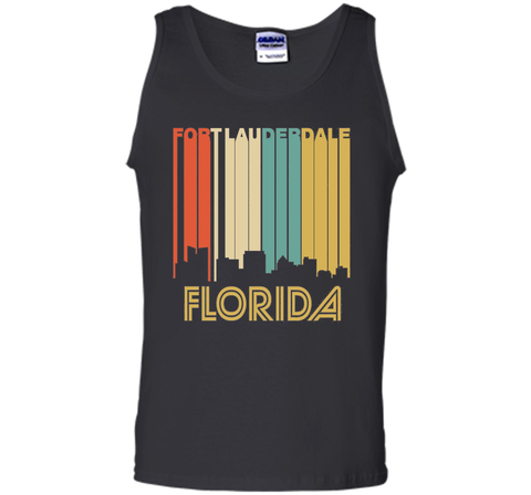 Retro 1970's Style Fort Lauderdale Florida Skyline T-Shirt
