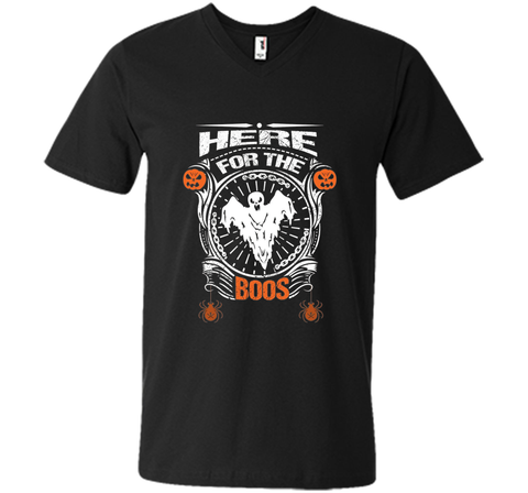 Boos Tshirt Halloween Ghost and Spider Mens Printed V-Neck T
