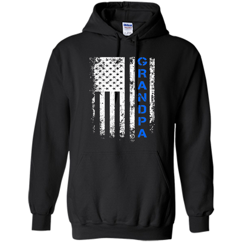 Father's Day Gift American Blue Grandpa flag t-shirt