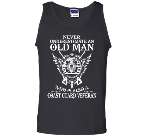 Never underestimate an old man coast guard veteran tshirt shirt