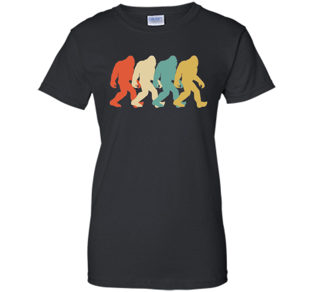 Bigfoot Silhouette Retro Pop Art Sasquatch Graphic T-Shirt