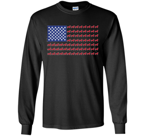 Dachshund T-Shirt - Cute American Flag 4th of July