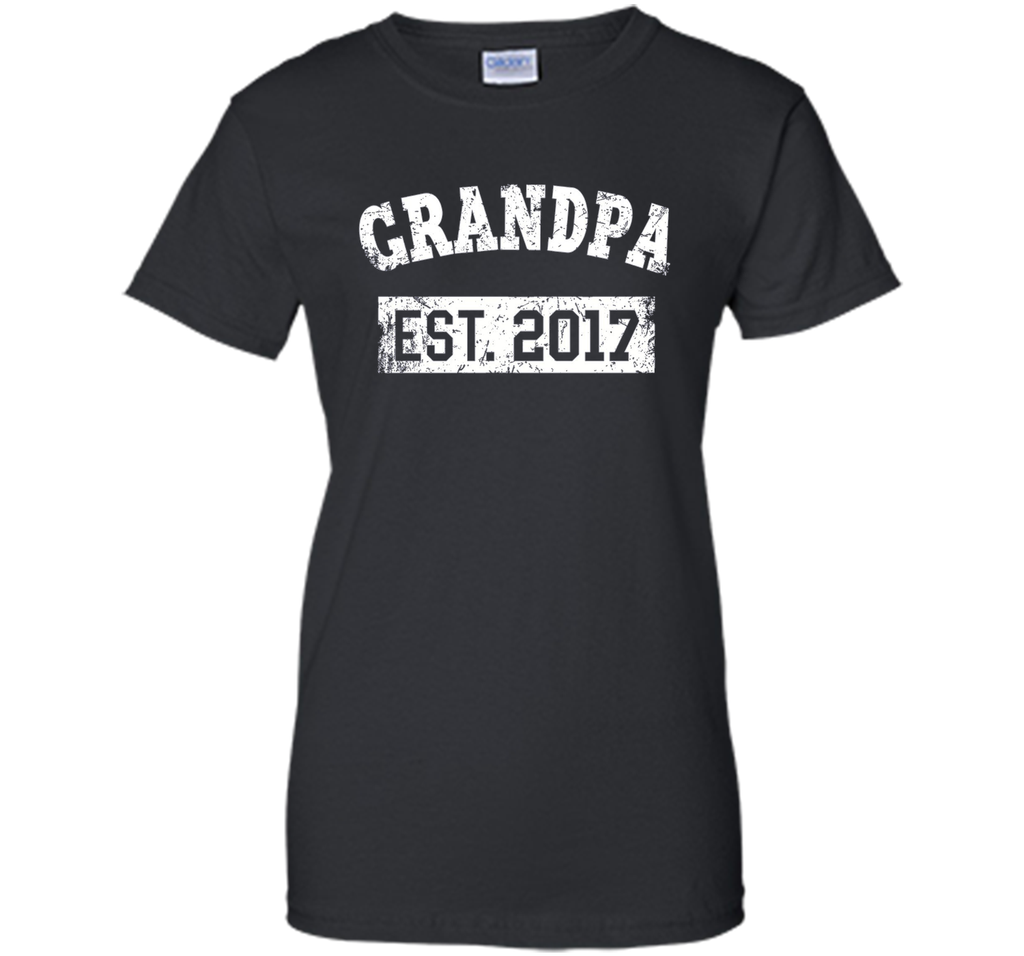 Mens Grandpa Est. 2017 Shirt: New Baby Established Gift T-Shirt